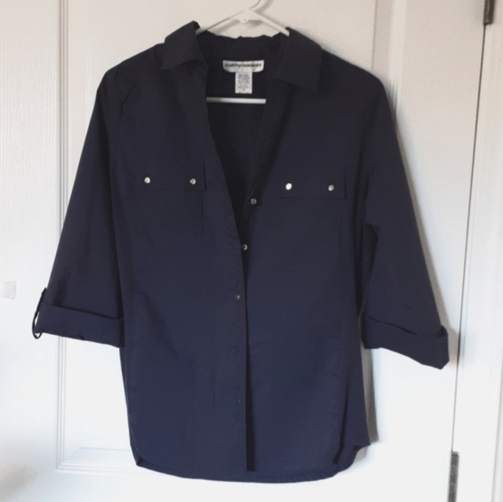 Cathy Daniels Button Down Elbow Sleeve top